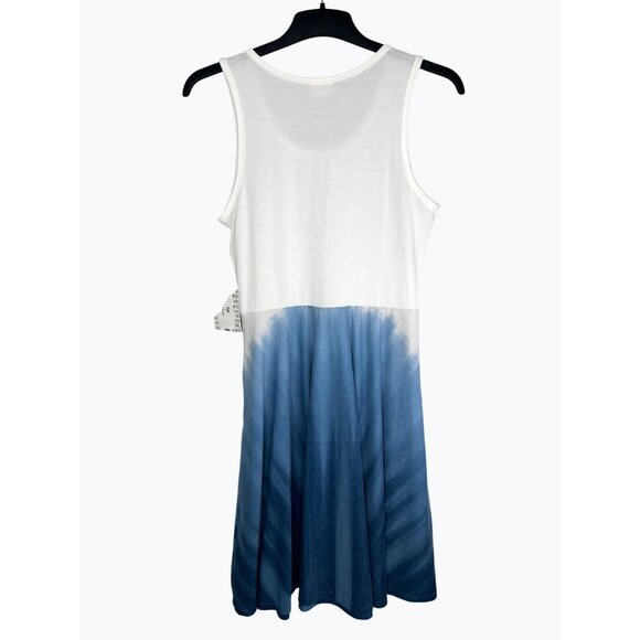 Lularoe Womens Nicki Sleeveless White & Blue Ombre Tank Dress Large - Picture 3 of 12